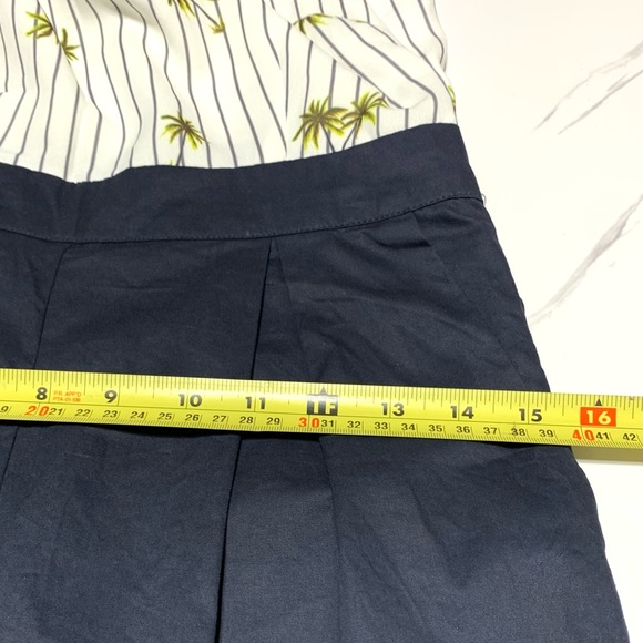 English Factory Navy Blue Palm Tree Full Length Square Pants Jumpsuit Size XS - Picture 10 of 15